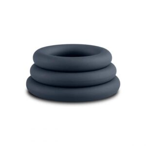 boners 3 piece cock ring set gray 1