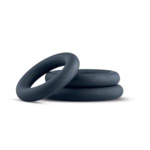 boners 3 piece cock ring set gray