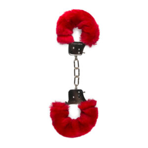 fur handcuffs red