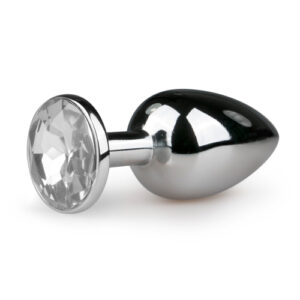 metal butt plug with transparent diamond