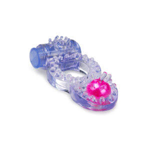 vibrating cock ring with double stimulation purple 1