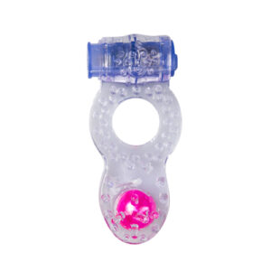 vibrating cock ring with double stimulation purple