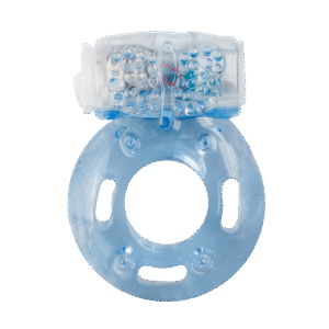 vibrating cock ring with ribbed clitoral stimulator blue